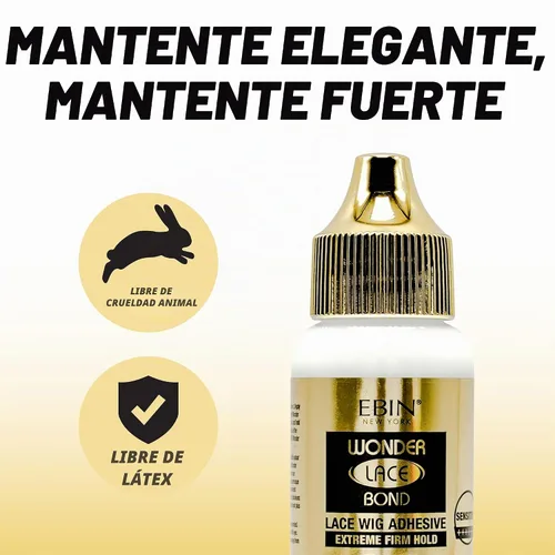 Vista 2 de Pegamento adhesivo – Sensible 1.13 onzas fluidas Secado rápido, sin residuos, fórmula de larga duración con protección de bordes para peluca