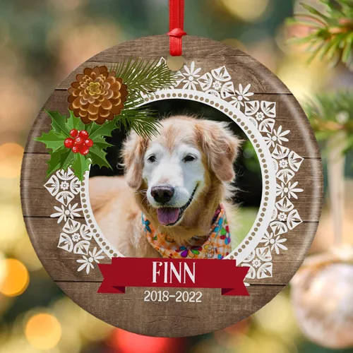 Vista 6 de Regalos conmemorativos para mascotas, adorno personalizado con foto conmemorativa para perro, personalizado con nombre y fecha, Forever in Our