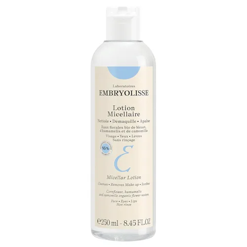 Vista 6 de Embryolisse Loción micelar removedor de maquillaje para pieles sensibles, limpieza suave y tonificante agua floral con manzanilla, aciano