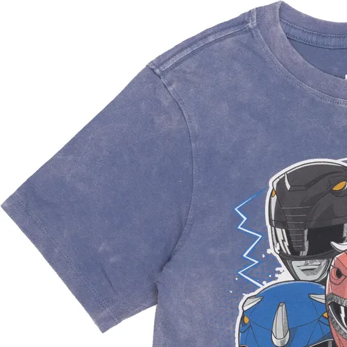 Vista 7 de Power Rangers Pink Ranger - Paquete de 2 camisetas para niños pequeños y grandes, Dorado, metálico, plateado