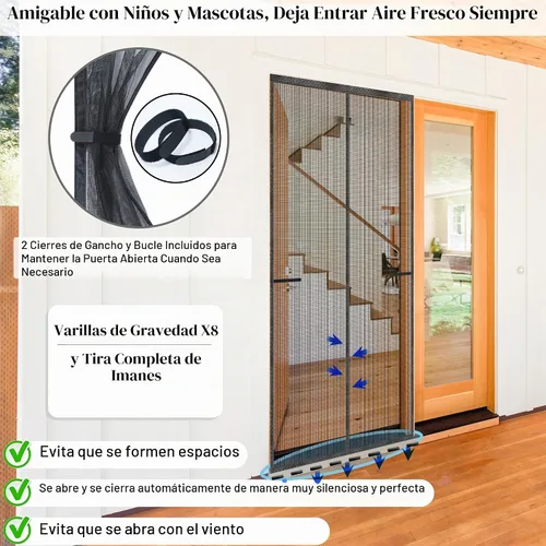 Vista 7 de Imanes de tira completa de modelo mejorado para puertas de 32 x 80 pulgadas