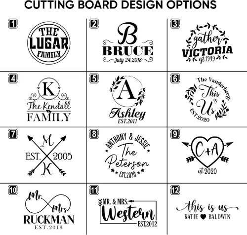 Vista 2 de Tabla de cortar grabada personalizada Mr Ms Tabla de cortar rectangular personalizada madera grabada