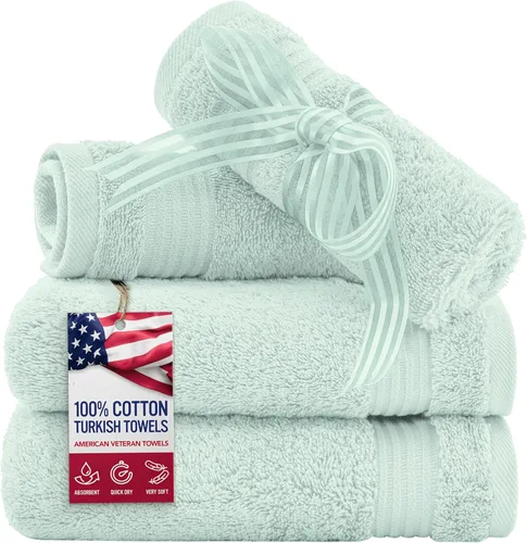 Vista 36 de Juego de toallas American Veteran Towel, de lujo, 6 piezas de algodón 100 % turco para máxima suavidad y absorción, para hotel y spa