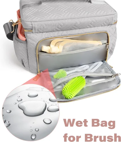 Vista 6 de EliteMom - Bolsa de mano para extractor de leche (patente pendiente), elegante bolsa de bombeo con correa para el hombro, compatible con Spectra S1