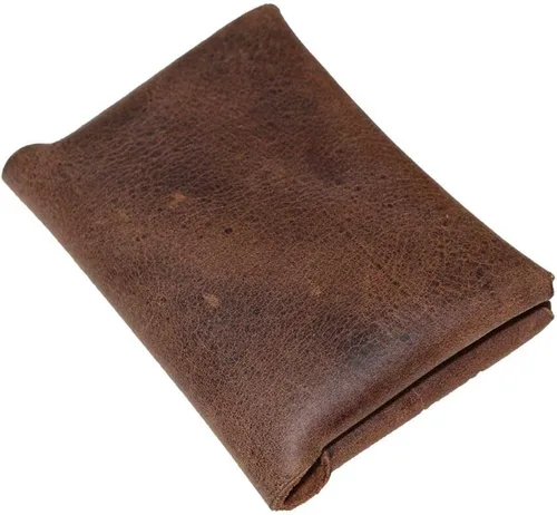 Vista 2 de Hide & Drink, Porta tarjetas de cuero, con capacidad para hasta 8 tarjetasbilletes plegadosbolsaestucheorganizador, hecho a mano Bourbon Brown