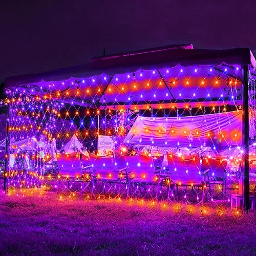 Vista 13 de 198 luces de red LED de 9.8 pies x 6.6 pies enchufables, 8 modos de iluminación de malla conectables, luces de red de Navidad impermeables al aire