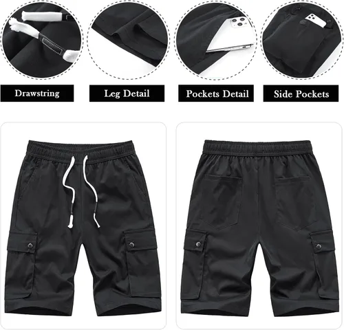 Vista 2 de Msmsse Pantalones cortos de senderismo para mujer, suaves, informales, ligeros, deportivos, hasta la rodilla, pantalones cortos de verano