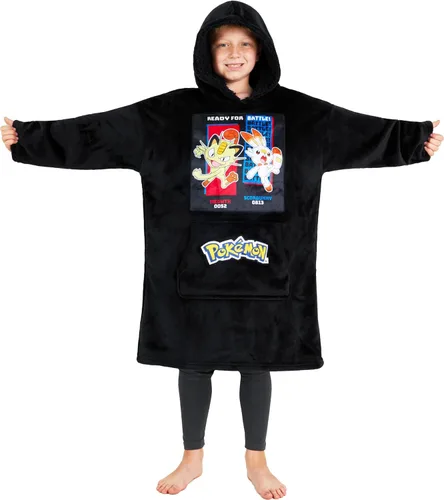 Vista 12 de Sudadera con capucha y manta de Pokémon para niños y adolescentes, sudadera con capucha extragrande de forro polar portátil, manta con capucha