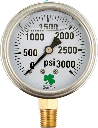 Vista 5 de Zenport LPG30 Zen-Tek Glicerina Medidor de presión relleno de líquido, 30 PSI, caja de 10