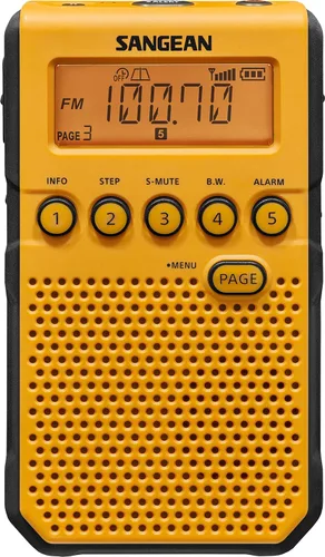 Vista 6 de Sangean DT-800BK Radio de bolsillo de alerta meteorológica AM/FM/NOAA, color negro