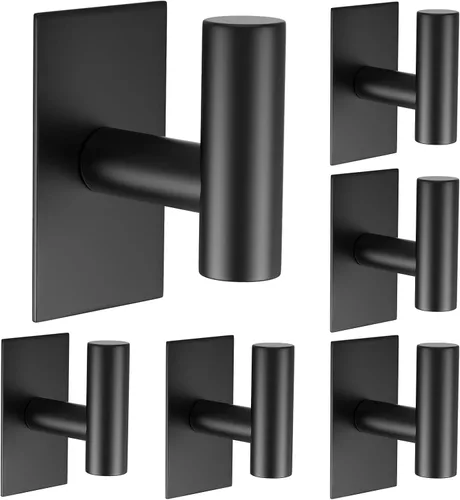 Vista 22 de VAEHOLD - Ganchos adhesivos de pared para toallas, resistentes, impermeables, de plata, para colgar abrigos, ropa, gancho de pared para armario