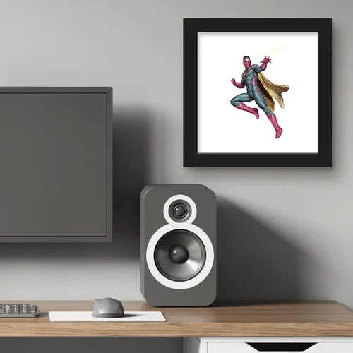 Vista 6 de Trends International Gallery Pops Marvel Comics Avengers - Póster de pared de Visión, 12 x 12 pulgadas, versión enmarcada en negro