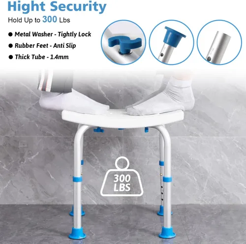 Vista 3 de Silla de ducha FSA/HSA elegible para ducha interior, taburete de ducha para interior de bañera, asiento de ducha de montaje sin herramientas