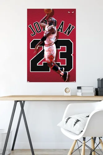 Vista 4 de Trends International Michael Jordan - Póster de pared de jersey, 22.375 x 34 pulgadas, versión sin marco