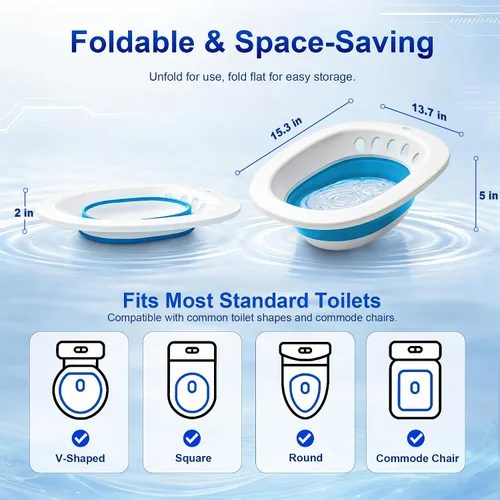 Vista 2 de Baño de Asiento Eléctrico para Asiento de Inodoro - Asiento de Vapor Yoni - Bañera de Baño de Asiento Portátil para Hemorroides y Cuidado Posparto