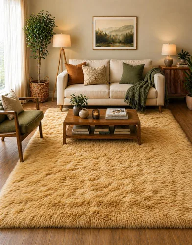 Vista 36 de LAMBZY Alfombra rectangular de piel de oveja sintética, súper suave, hipoalergénica, de felpa, lujosa alfombra de felpa sedosa para dormitorios