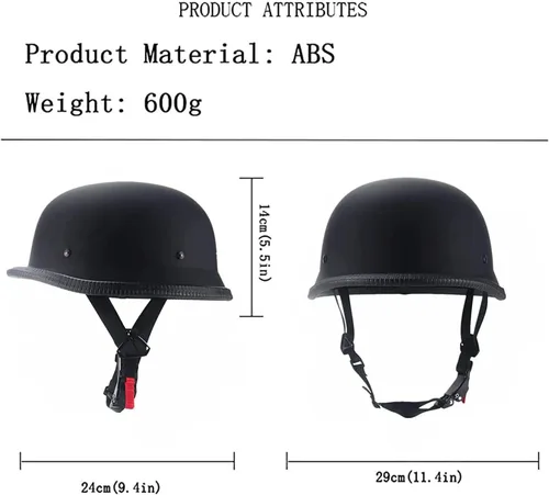 Vista 3 de Medio casco alemán, para adultos, de verano, hecho a mano, estilo vintage, casco, casco de motocicleta, scooter, casco genial para hombres y mujeres