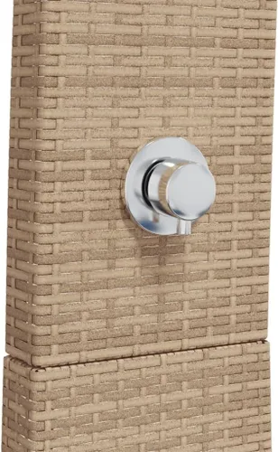 Vista 5 de vidaXL Outdoor Shower Beige 21.7"x23.6"x88.2" Poly Rattan and Acacia Wood