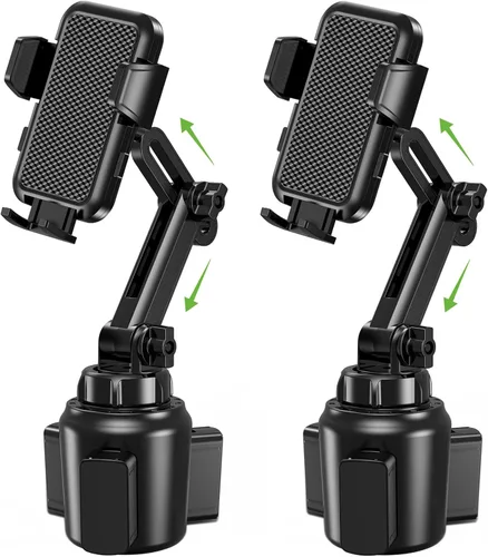 Vista 8 de Soporte para teléfono con taza mejorado 2025 para automóvil, soporte universal para taza sin sacudidas, soporte de teléfono con base expandible
