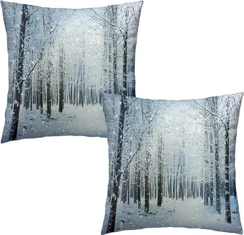 Vista 46 de Juego de 2 fundas de almohada patrióticas para exteriores, diseño de estrellas azules del 4 de julio, 16 x 16 pulgadas, fundas de almohada