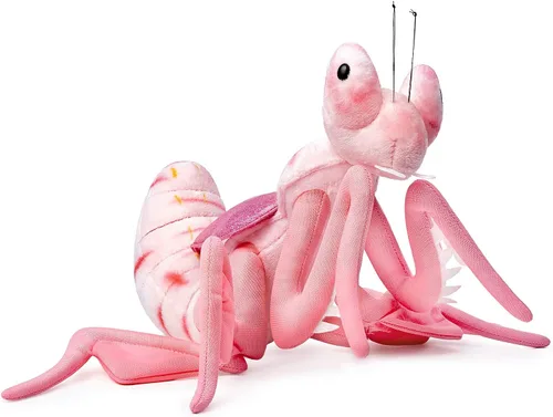 Vista 11 de Peluche grande de Mantis marrón – Animales de peluche realistas de mantis religiosa marrón de 15 pulgadas, juguetes de insectos de alas grandes