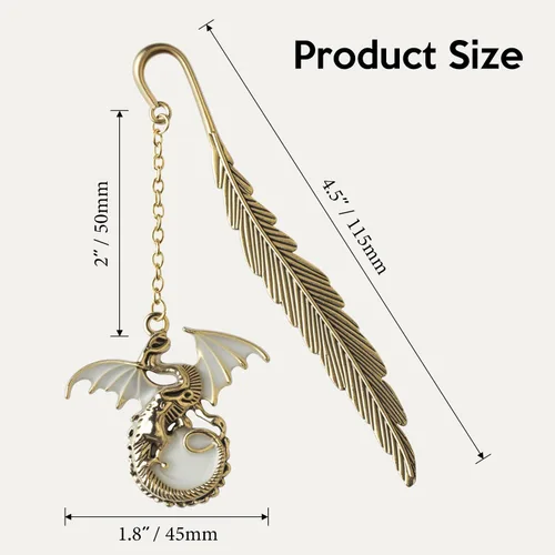 Vista 6 de Marcapáginas de Metal de Fantasy Fourth Wing con Efecto Luminoso en la Oscuridad, Marcador de Dragón Genial para Regalo para Mujeres, Hombres
