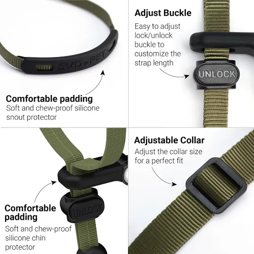 Vista 2 de SVD.PET Collar de cabeza de perro sin tirones para paseos más fáciles, protector a prueba de mordeduras para aumentar la comodidad, diseño simple