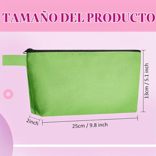 Vista 2 de Saintrygo 10 bolsas de maquillaje de lona para mujer, brillantes, 9.8 x 5 x