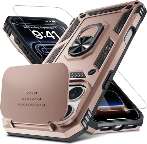 Vista 14 de Janmitta Funda para iPhone 8 Plus/7 Plus/6 Plus, Cubierta de Teléfono con Cubierta Deslizante Integrada para Lente de Cámara + Protector