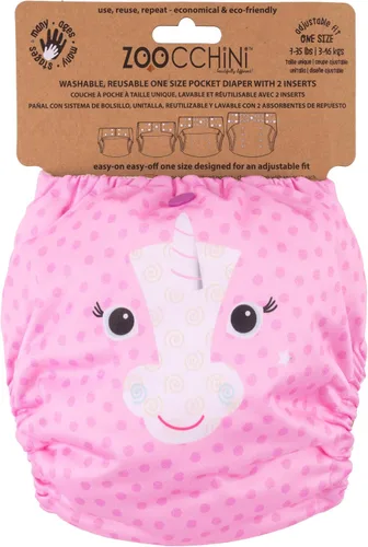 Vista 2 de ZOOCCHINI Pañal de bolsillo reutilizable para bebé/niño pequeño con 2 insertos (Allie The Alicorn)