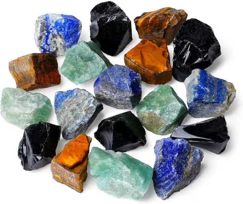 Vista 20 de ZHIYUXI Amatista de 2 pulgadas, cuarzo rosa, cuarzo transparente, fluorita, piedras en bruto, cristales crudos a granel, piedras preciosas naturales
