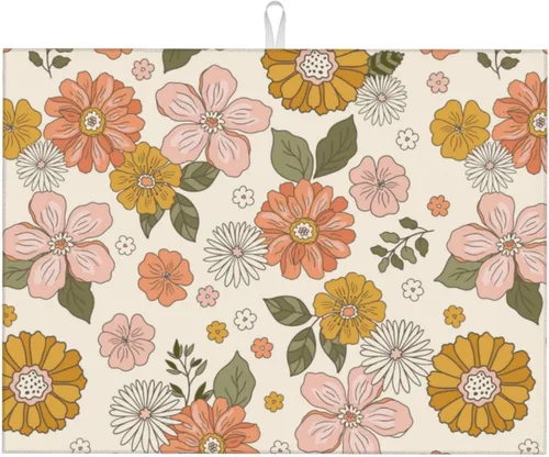 Vista 31 de Apple Orchard - Tapete de secado de platos de grano de madera de 18 x 24 pulgadas para encimera de cocina, almohadilla absorbente de microfibra
