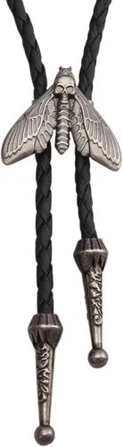 Vista 47 de Jeilwiy Corbata de bolo para hombre, corbata de vaquero occidental, collar de corbata de bolo dorado, corbata de cuero, corbata de Halloween