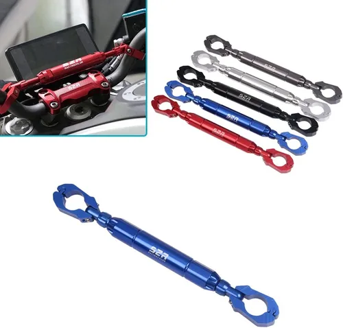 Vista 11 de 0.866 in aleación de aluminio Bold grueso motocicleta Accesorios Balance Bar ajustable fuerza palancas manillar travesaño teléfono titular (negro)