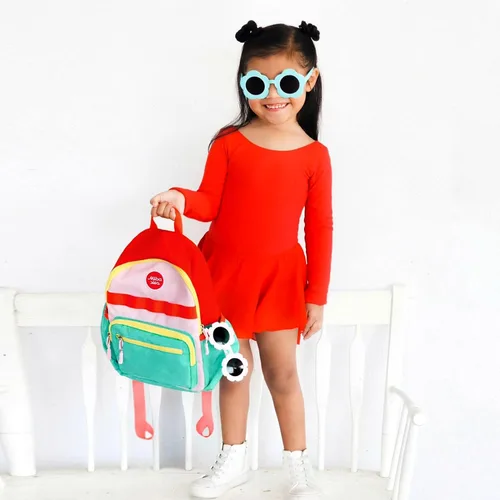 Vista 2 de mibasies Mochila para niños y niñas de 2 a 4 años, mochila preescolar para niños y niñas, mochila de jardín de infantes, Rosa Con Mediumpurple 1