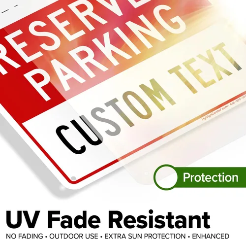 Vista 4 de Cartel personalizado de "No Parking", carteles personalizados de "Reserved Parking" para negocios, 10x14 pulgadas, aluminio inoxidable de 0.040