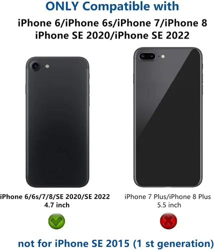 Vista 2 de iCoverCase Funda para iPhone SE (2022)/SE (2020)/7/8/6/6S con tarjetero y soporte para tarjetas, funda magnética desmontable de piel sintética