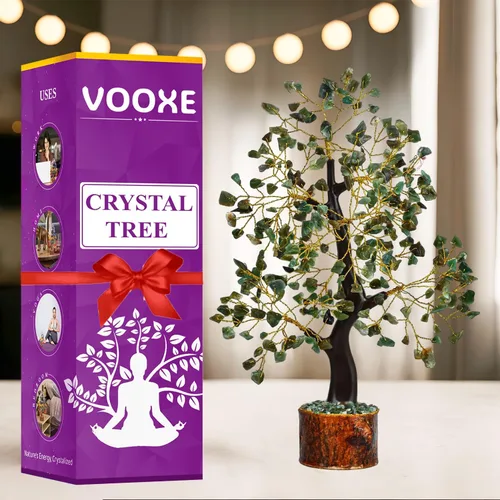 Vista 7 de Árbol de cristal de ABUDANCE Aventurina verde, piedra curativa de cristal para la oficina en casa y decoración, árbol de dinero FENG Shui hecho a