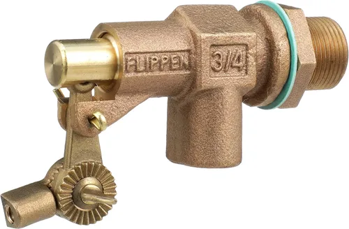 Vista 4 de Watts Serie 750 Válvula de flotador de bronce resistente de 3/4 ", entrada roscada NPT hembra, brida mecanizada, brazos dentados, sellos