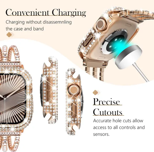 Vista 232 de Surace Bling - Carcasa con protector de pantalla para Apple Watch Series 3, 2, 1 de 1.496 pulgadas