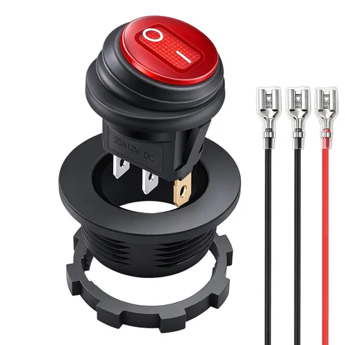 Vista 20 de Twidec Interruptor basculante redondo de 12 V de 12 V de encendido y apagado AC 6A/250 V 10 A/125 V SPST 2 pines 2 posiciones 12 voltios DC círculo