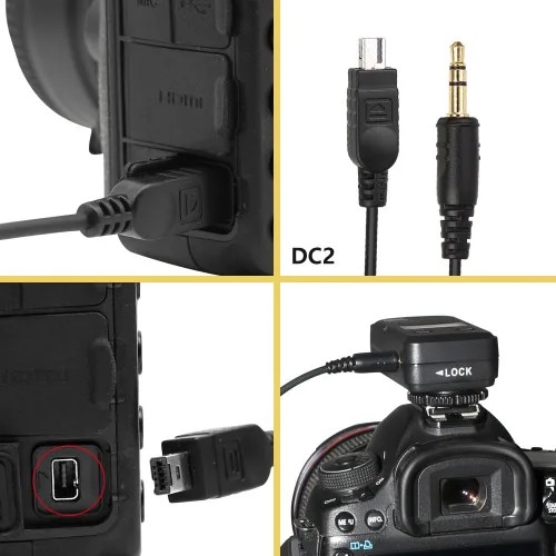 Vista 2 de Pixel Cable de conexión para obturador de cámara de 0.138 in-DC2 compatible con cámaras Nikon Rebel PowerShot Pentax Samsung Sigma compatible