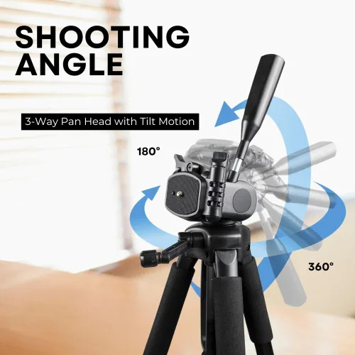 Vista 3 de Trípode profesional de cabeza panorámica de 3 vías para Canon XA10 XA20 XA25 XF100 XF105 XH A1 XH A1S XH G1 XH G1S XF300 XF305 GL1 GL2 videocámaras