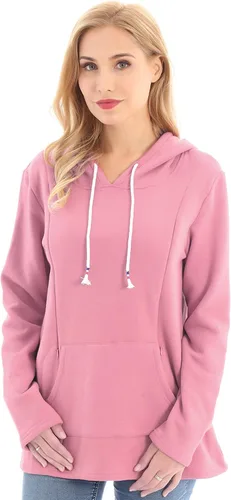 Vista 24 de Bearsland - Sudadera de lactancia y maternidad para mujer, con bolsillos y capucha