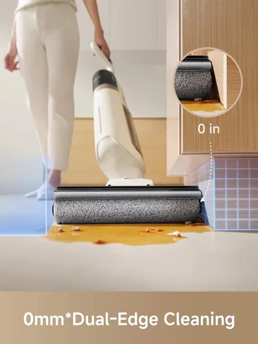 Vista 4 de MOVA K30 SE - Aspiradora en seco y húmedo, trapeador inteligente de alcance plano de 180°, limpieza de doble borde de 0 pulgadas, autolimpieza