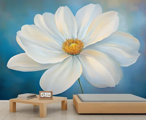 Vista 17 de Mural de pared floral retro, papel tapiz rústico floral de bar, flores abstractas 3D, impermeable, para cafetería, restaurante, sala de estar