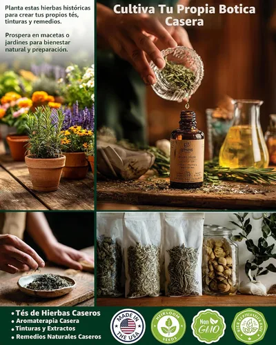 Vista 3 de 35 semillas de hierbas medicinales y de té para plantar, paquete variado