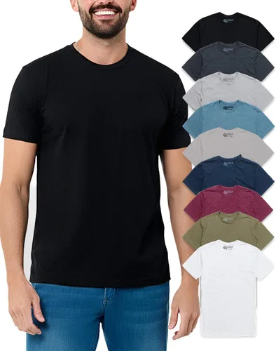 Vista 16 de Camisetas casuales de algodón suave con cuello redondo y ajuste atlético