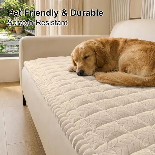 Vista 2 de Smiry Fundas Antideslizantes para Reposabrazos de Sofá para Perros, Fundas Mullidas para Reposabrazos de Sofá Aptas para Mascotas, Protectores