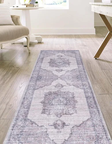 Vista 4 de Unique Loom Mangata Collection - Alfombra de área Mariah (Runner 2' 0" x 7' 10", marfil y gris/negro)